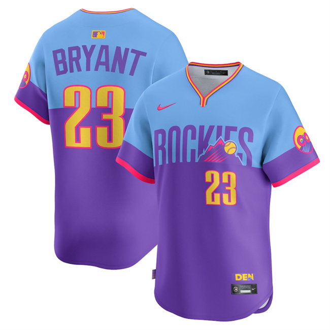 Youth Purple/Light Blue Colorado Rockies #23 Kris Bryant 2025 City Connect Limited Stitched Baseball Jersey